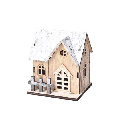 Enchanting LED Wooden Chalet - Festive Christmas Tabletop Decoration
