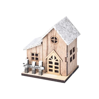 Enchanting LED Wooden Chalet - Festive Christmas Tabletop Decoration