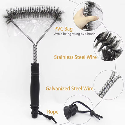 Barbecue Grill BBQ Brush Clean Tool Grill Accessories Stainless Steel Bristles Non-Stick Cleaning Brushes Barbecue Accessories