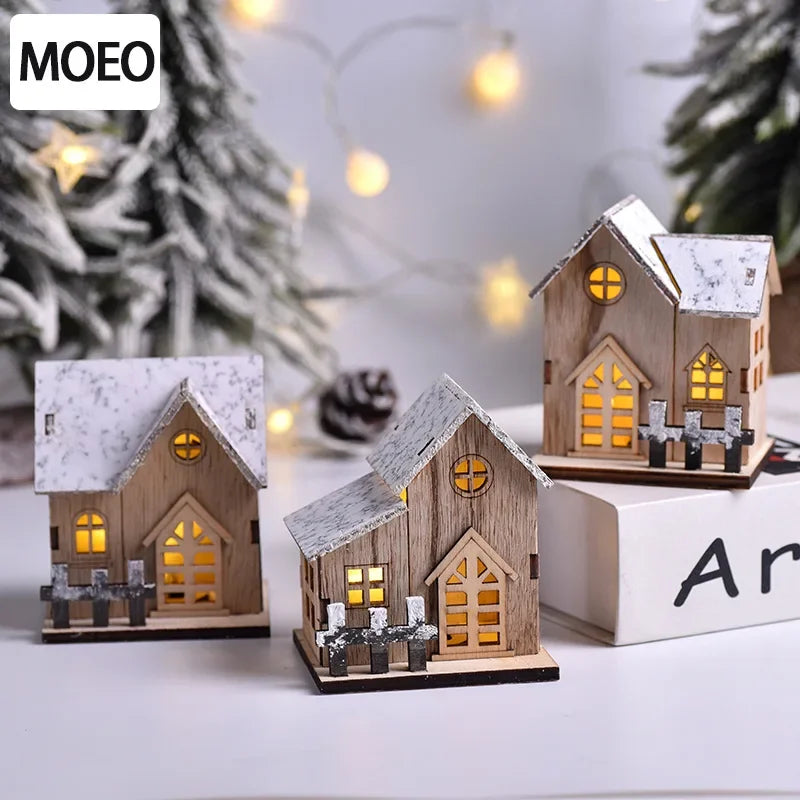 Enchanting LED Wooden Chalet - Festive Christmas Tabletop Decoration
